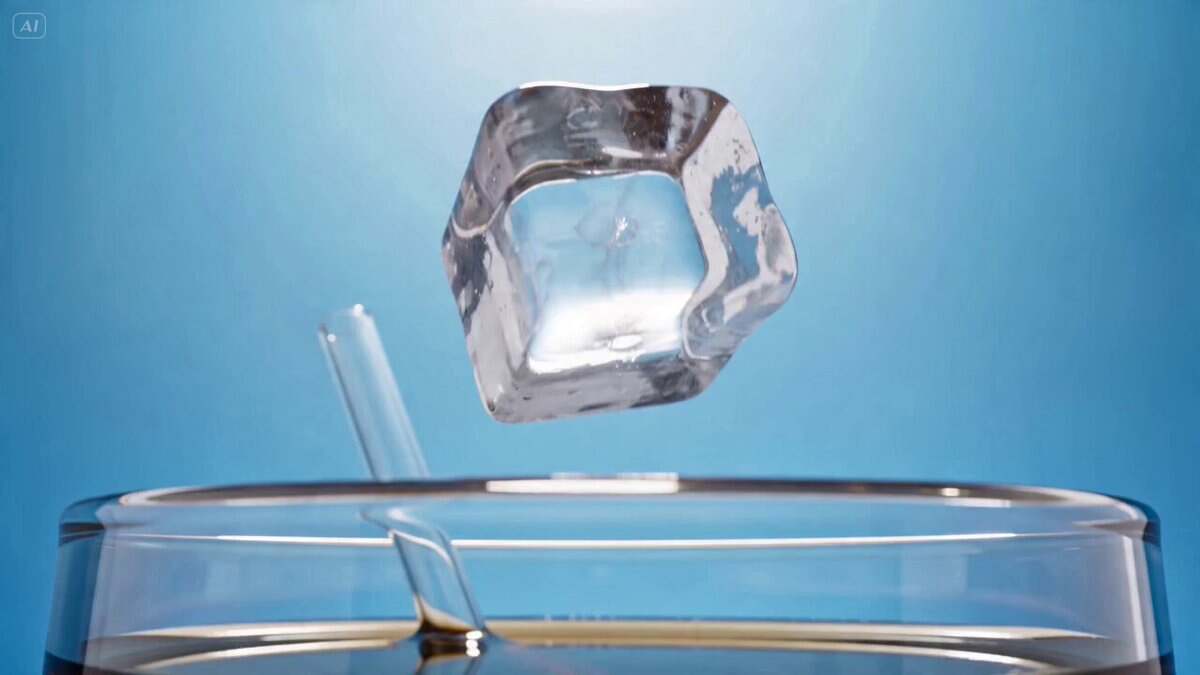 Góc Nhìn Thứ Nhất Viên Đá Rơi Vào Ly Đồ Uống Mát Lạnh