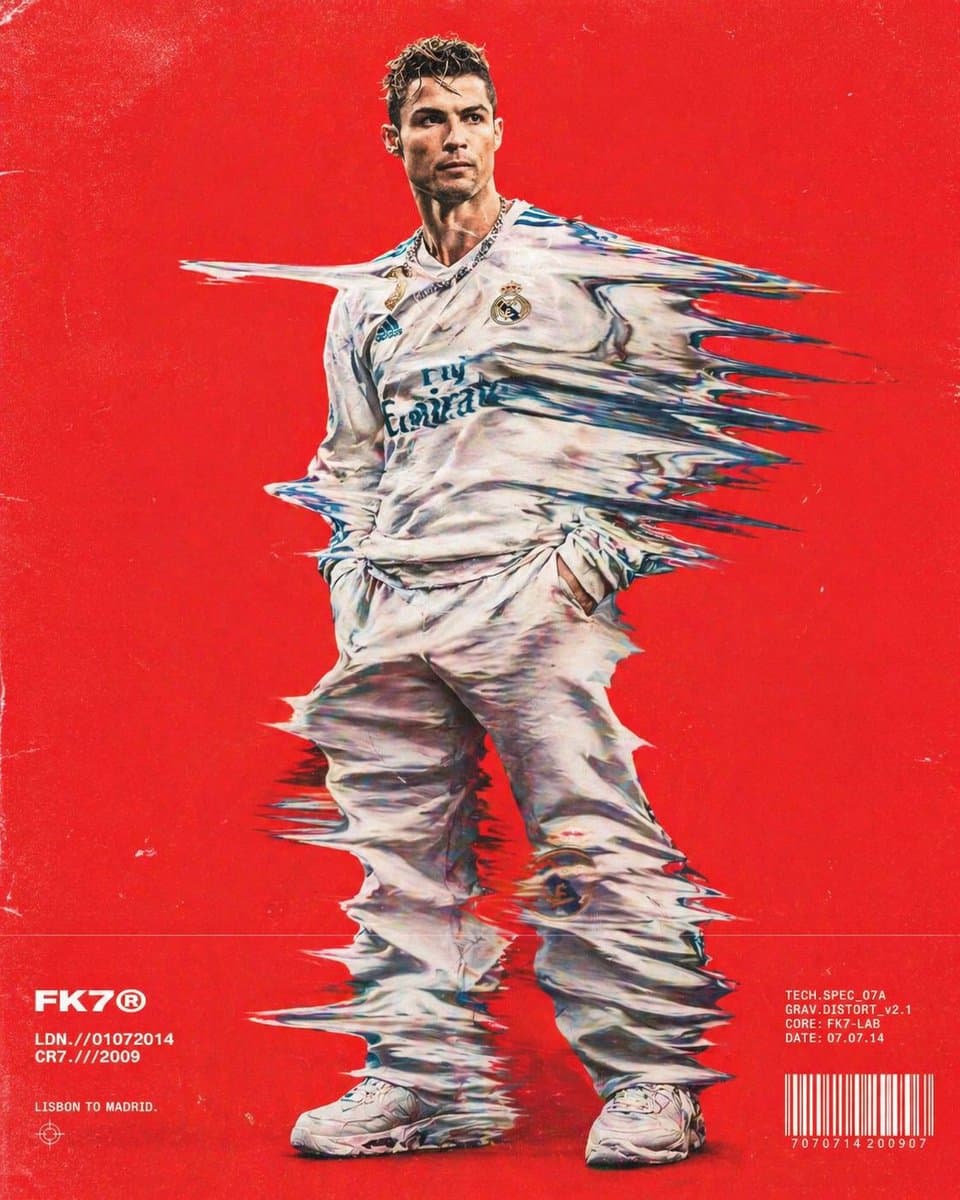 Hip-hop fashion model standing full-frame, clothing disto... - Image 1