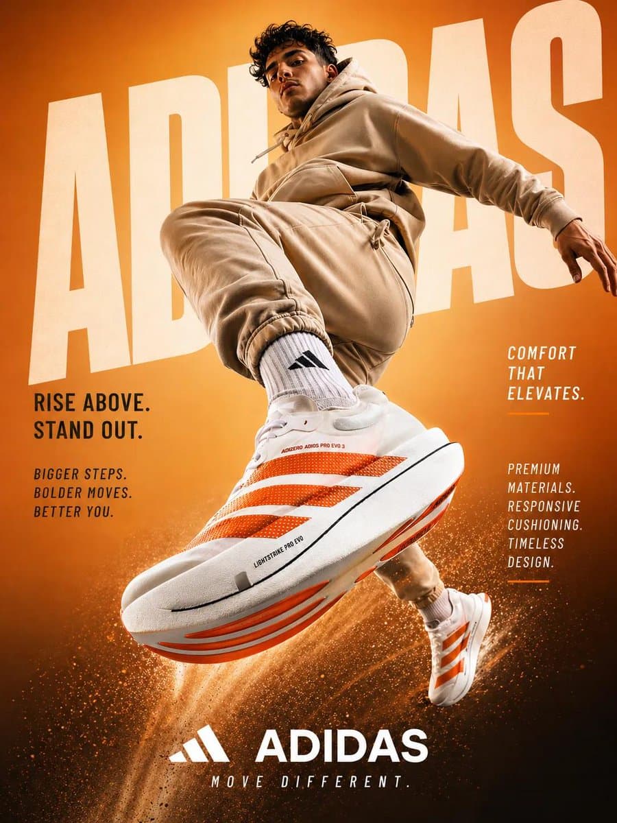 A Dynamic Sportswear Advertisement Featuring A Young Athl