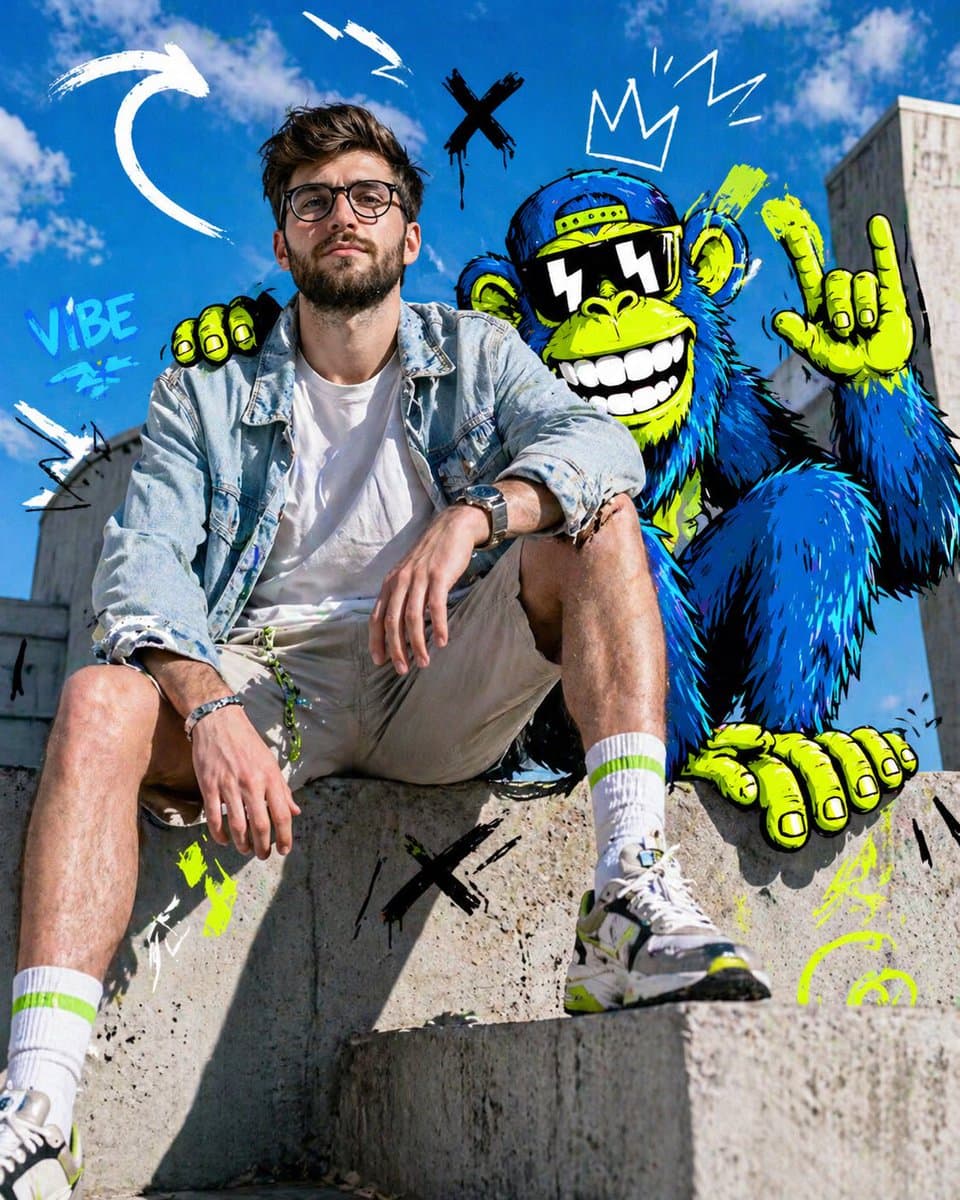 Full-body fashion editorial shot of a confident young per... - Image 1