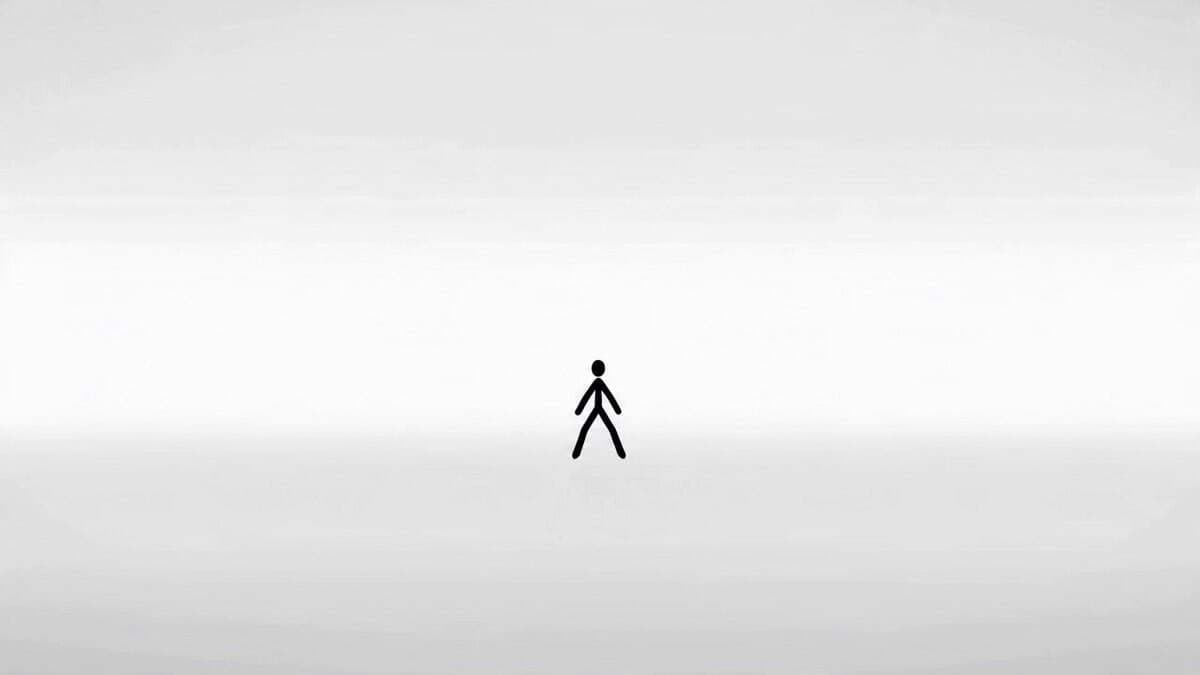 SUBJECTS: Two 2D Stick Fighters Drawn As Solid Black Line